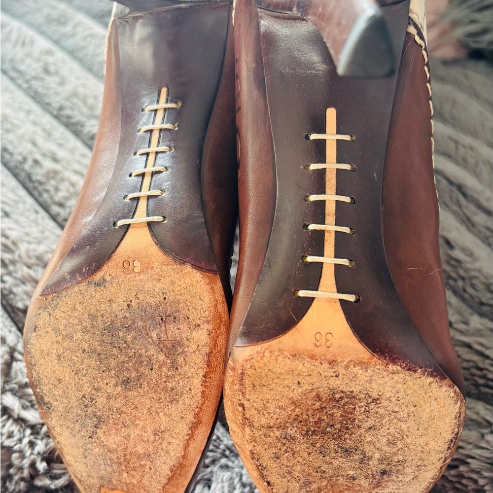Dior Cream and Tan Heeled Boots - Picture 7 of 7